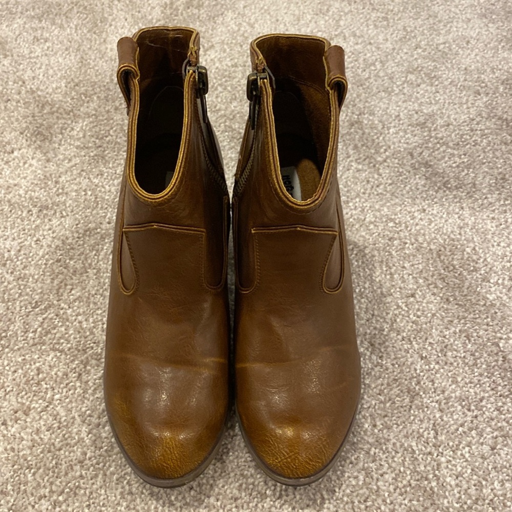 Brown heeled boots